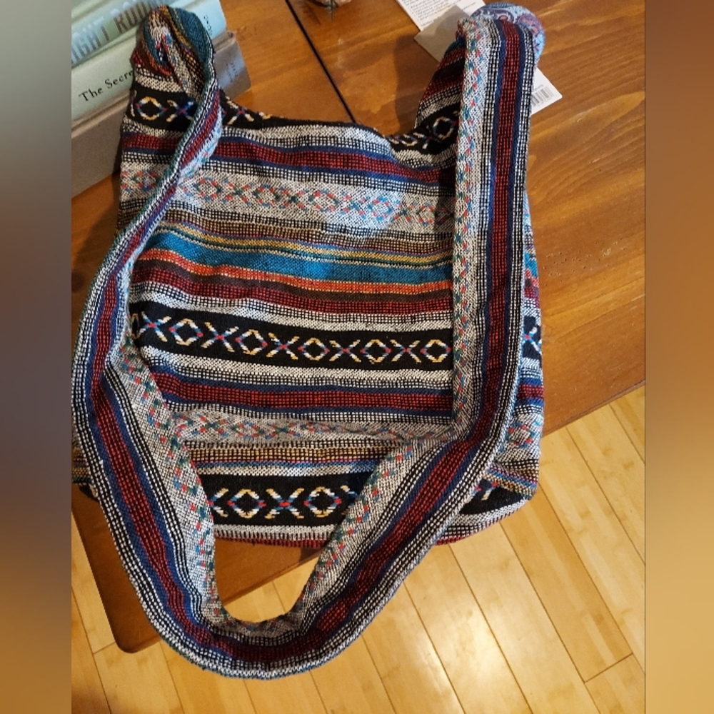 Bohemian Crossbody Hobo Sling Bag. Hippie Crossbody. Tribal shoulder bag